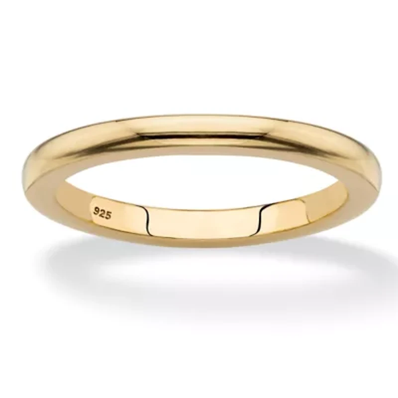 18k Gold-Plated .925 Sterling Silver Polished Wedding Ring Band (2mm)
