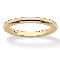 18k Gold-Plated .925 Sterling Silver Polished Wedding Ring Band (2mm)