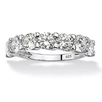 3.50 CTW Cubic Zirconia Anniversary Ring Platinum-plated Sterling Silver