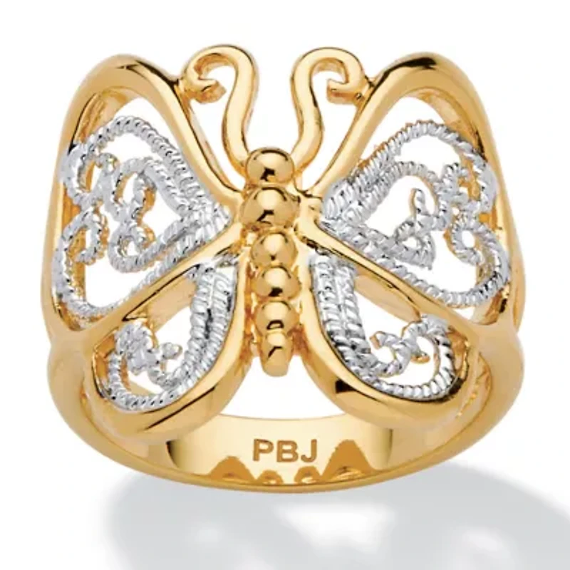 Filigree Butterfly Ring 18k Gold-Plated