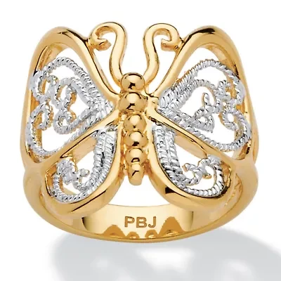 Filigree Butterfly Ring 18k Gold-Plated
