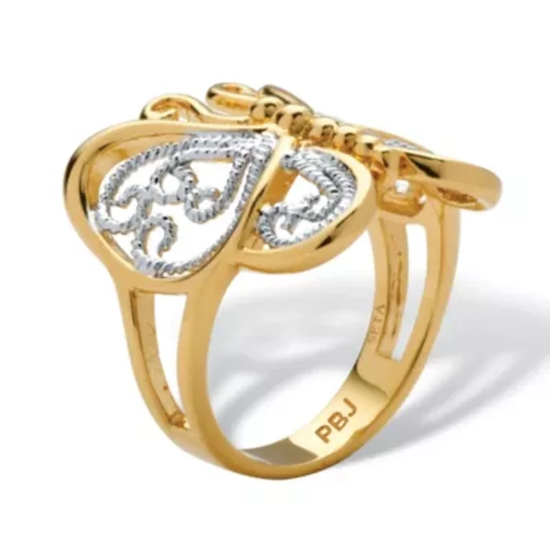 Filigree Butterfly Ring 18k Gold-Plated