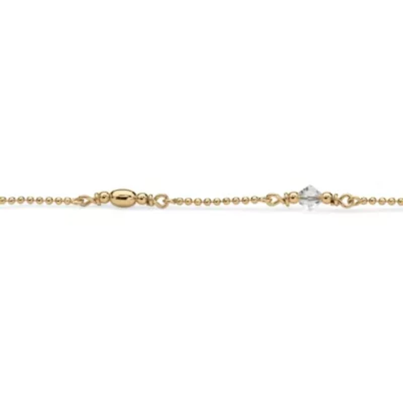 Birthstone Gold-Plated Sterling Silver Ankle Bracelet