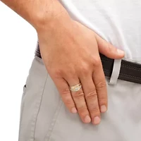 Men's 1.12 TCW Square-Cut Cubic Zirconia Ring 14k Gold-plated Sterling Silver