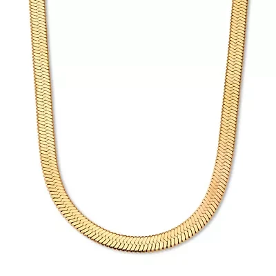 Goldtone Herringbone Chain Necklace 18-20.5 inch