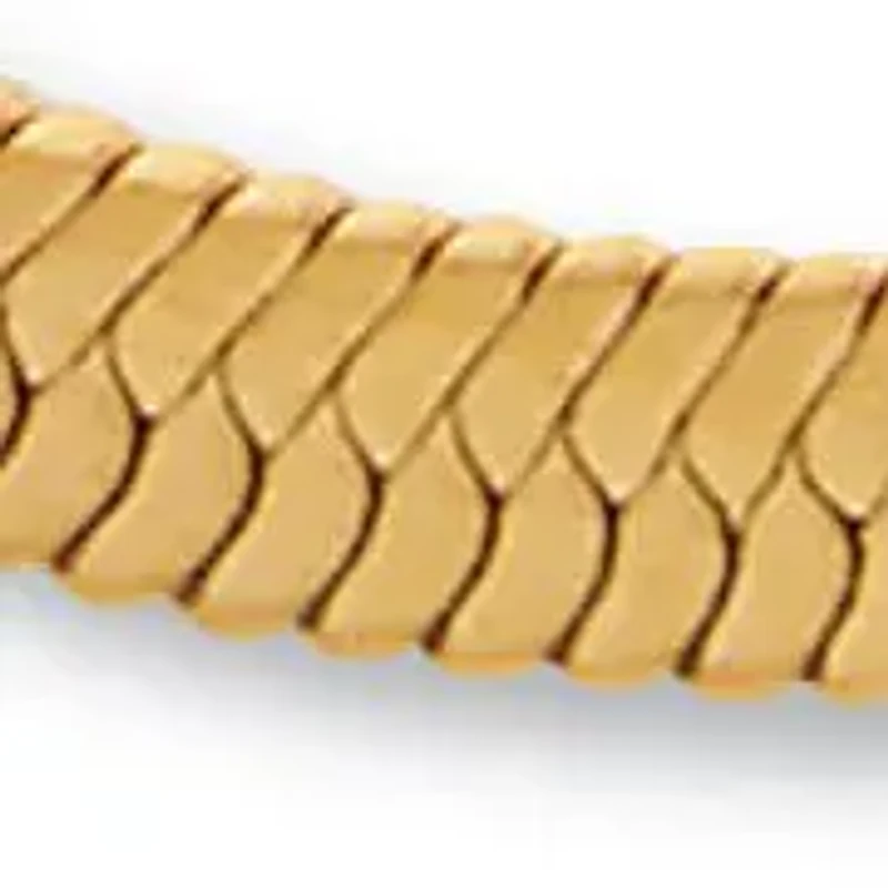Gold Ion-Plated Stainless Steel Herringbone Chain Necklace 20-22.5 inch