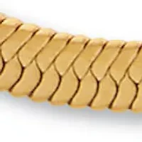 Gold Ion-Plated Stainless Steel Herringbone Chain Necklace 20-22.5 inch