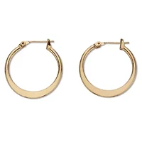 Flat Hoop Earrings Goldtone 3/4" Diameter