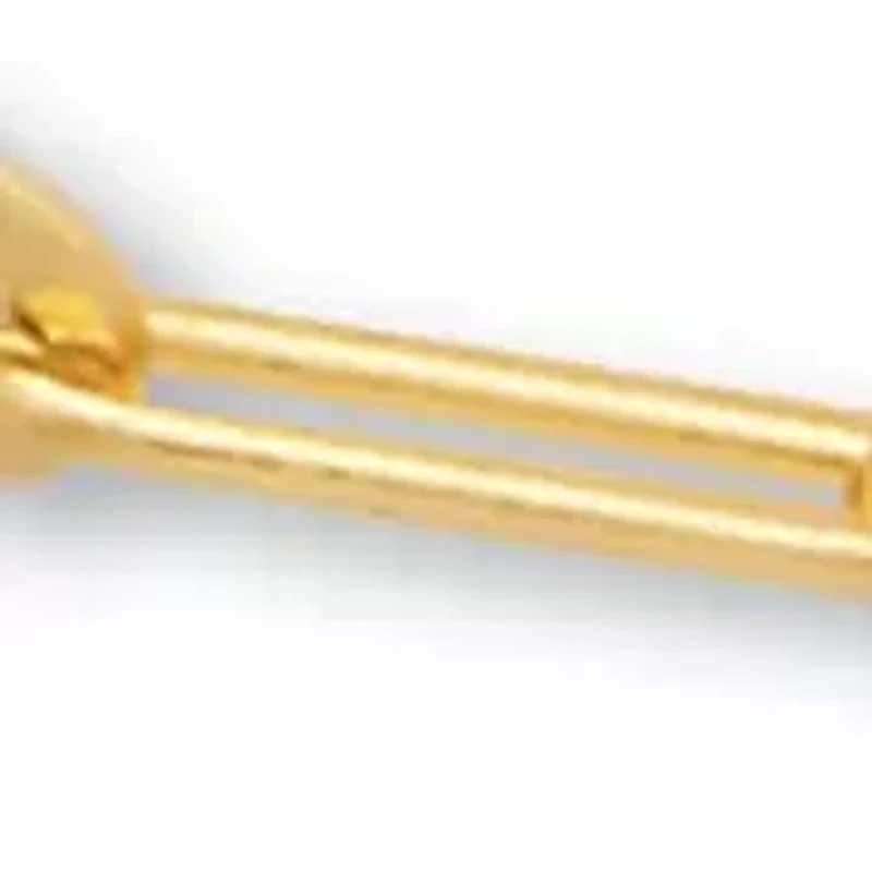 Gold Ion-Plated Stainless Steel Paperclip Necklace Inch