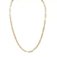 Gold Ion-Plated Stainless Steel Paperclip Necklace Inch