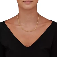 Gold Ion-Plated Stainless Steel Paperclip Necklace Inch
