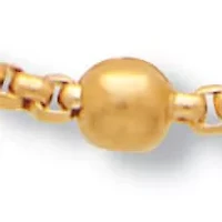 Gold Ion-Plated Stainless Steel Beaded Chain Necklace, 24 Inches