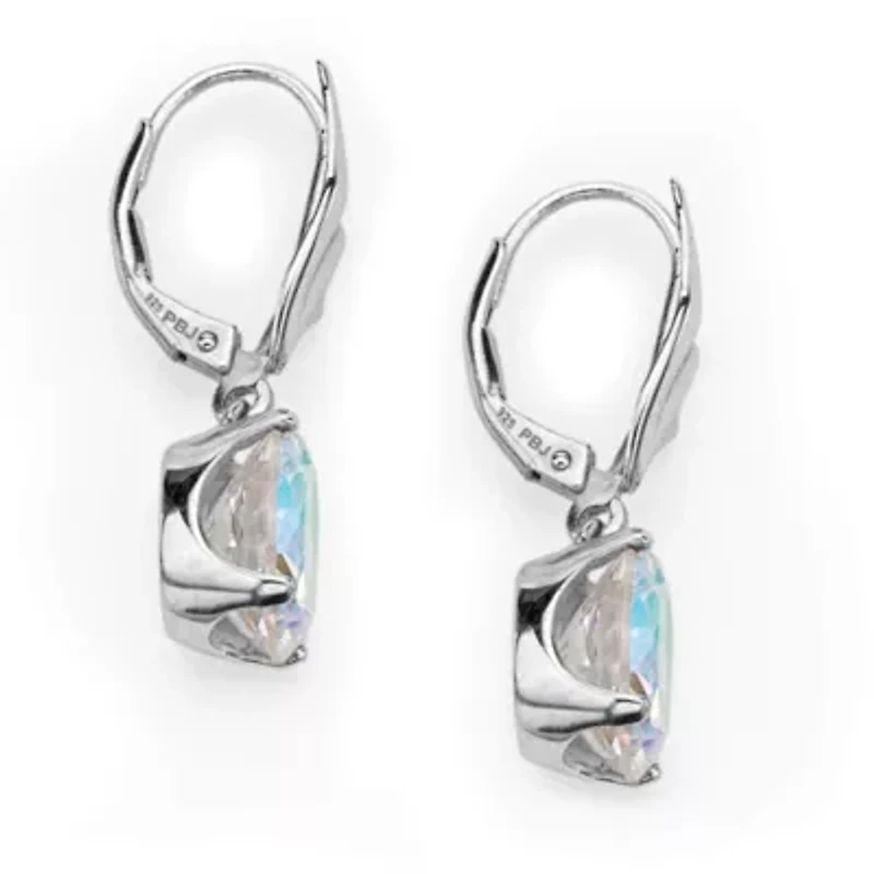 5.08 TCW Aurora Borealis Cubic Zirconia Drop Earrings in .925 Sterling Silver
