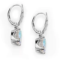 5.08 TCW Aurora Borealis Cubic Zirconia Drop Earrings in .925 Sterling Silver