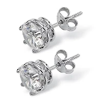 4 TCW Round Cubic Zirconia Stud Earrings in Platinum-plated Sterling Silver