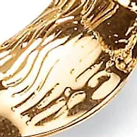 3 Pair Bamboo Style Hoop Earrings Set in Yellow Goldtone