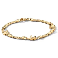 Elephant Ankle Bracelet in Yellow Goldtone 10"