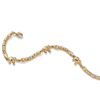 Elephant Ankle Bracelet in Yellow Goldtone 10"