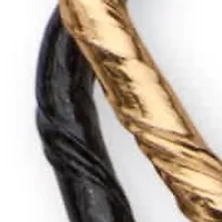 Double Curb-Link Bracelet and Drop Earrings Set in Goldtone and Black Ruthenium