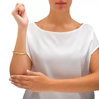 Etched Bangle Bracelet in 18k Yellow Gold Over .925 Sterling Silver 7"