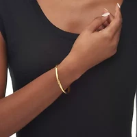 Etched Bangle Bracelet in 18k Yellow Gold Over .925 Sterling Silver 7"