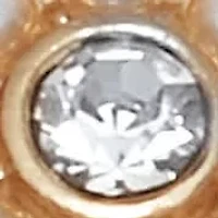 Round Crystal Goldtone Flower Drop Earrings, 50x30mm