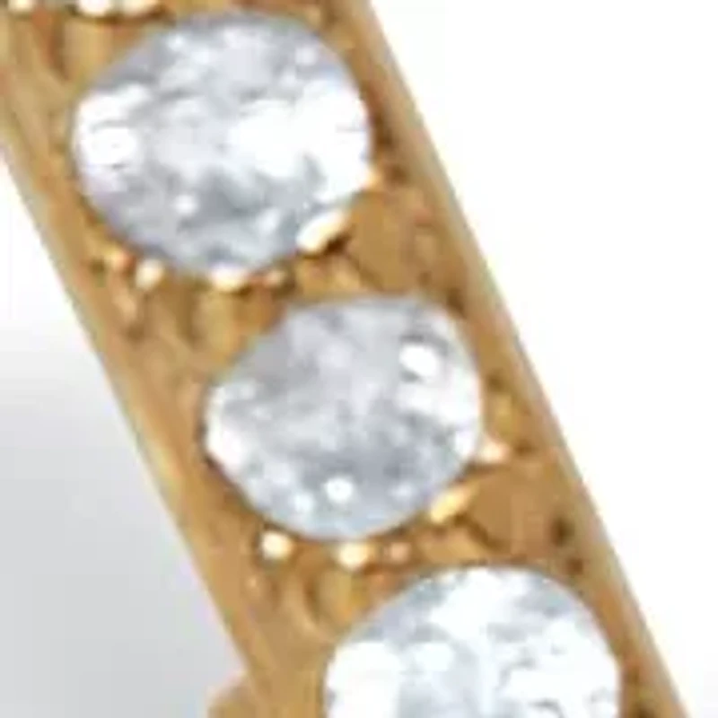 Crystal "X" Goldtone Drop Earrings, 20x10mm