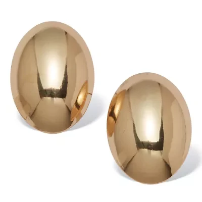 Goldtone Dome Earrings, 30x20mm