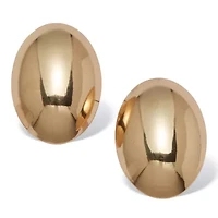 Goldtone Dome Earrings, 30x20mm