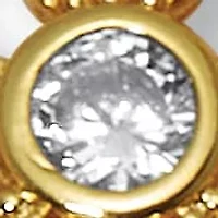 Round Crystal Goldtone Antiqued Drop Earrings, 50x15mm