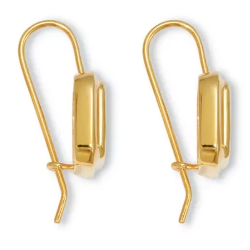 7.6 TCW 14k Yellow Gold-Plated Emerald Cut Cubic Zirconia Drop Earrings