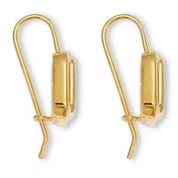 7.6 TCW 14k Yellow Gold-Plated Emerald Cut Cubic Zirconia Drop Earrings