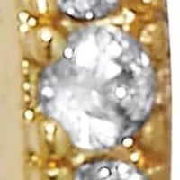 Round Crystal Goldtone Heart Lock and Hoop Earrings, 2-Pair Set