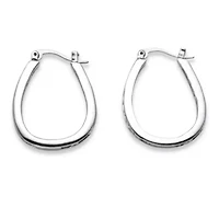 2.52 TCW Cubic Zirconia Silvertone Inside-Out Channel-Set Hoop Earrings