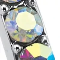 Aurora Borealis Crystal Inside-Out Hoop Earrings in Silvertone