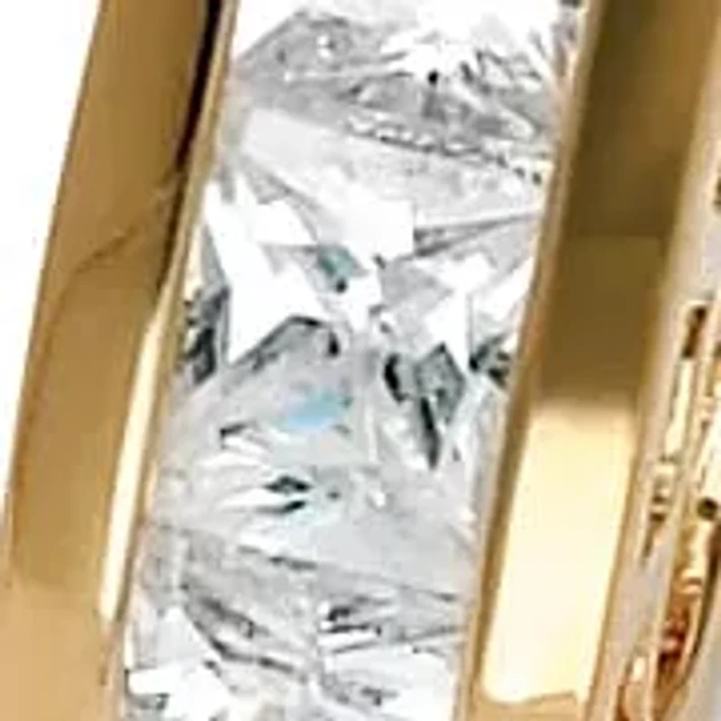 2.96 TCW Princess-Cut Cubic Zirconia Huggie-Hoop Earrings Gold-Plated