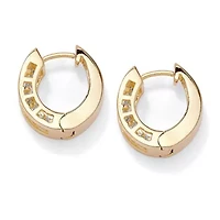 2.96 TCW Princess-Cut Cubic Zirconia Huggie-Hoop Earrings Gold-Plated