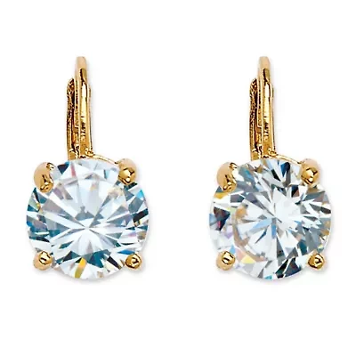 4 TCW Round CZ Stud Earrings Yellow Gold-Plated