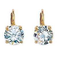 4 TCW Round CZ Stud Earrings Yellow Gold-Plated