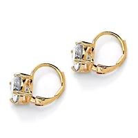 4 TCW Round CZ Stud Earrings Yellow Gold-Plated