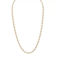 Round Cut Crystal Goldtone Station Necklace 21 inch