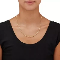 Round Cut Crystal Goldtone Station Necklace 21 inch