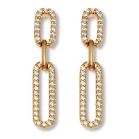 .40 TCW Round Cubic Zirconia Yellow Gold-Plated Link Earrings