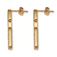 .40 TCW Round Cubic Zirconia Yellow Gold-Plated Link Earrings