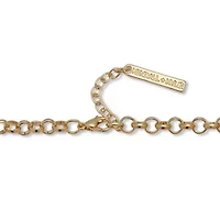 Crystal 14k Yellow Gold-Plated Interchangeable Charm Bracelet Set