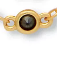 Round Cut Black Crystal Goldtone Double Strand Station Necklace 20 inch