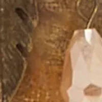 Genuine Brown Jasper Antiqued Goldtone Boho Drop Necklace, 34 inches