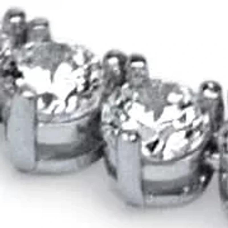 9.60 TCW Round Cubic Zirconia Platinum-Plated Tennis Necklace, 18 inches