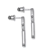 .40 TCW Round Cubic Zirconia Silvertone Paperclip Link Drop Earrings