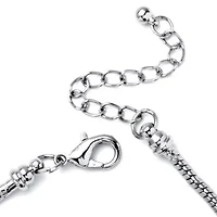 Silver Tone Round Purple Crystal Charm "Mom" Bracelet